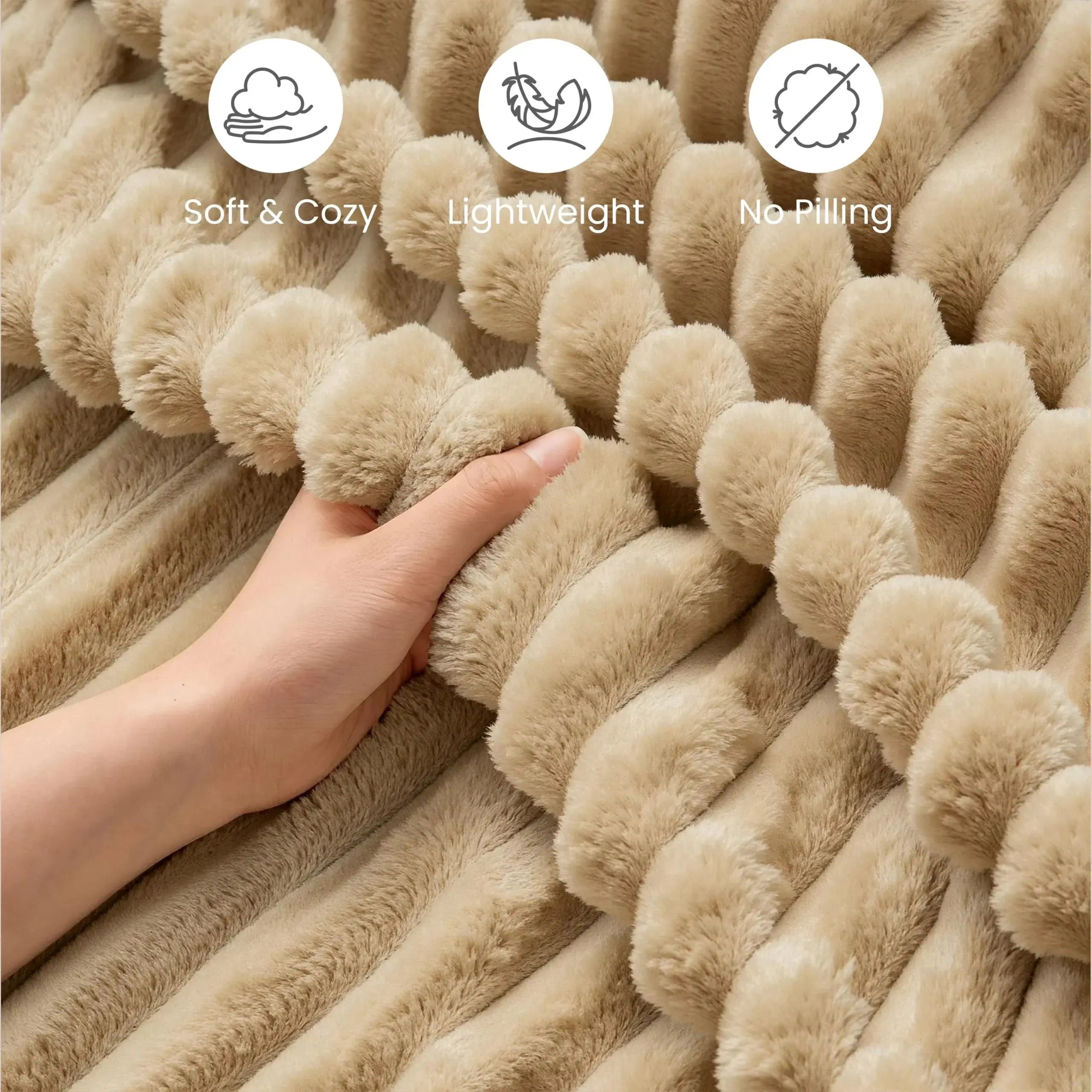 Goodinary® Soft Faux Rabbit Fur Throw Blanket Goodinary