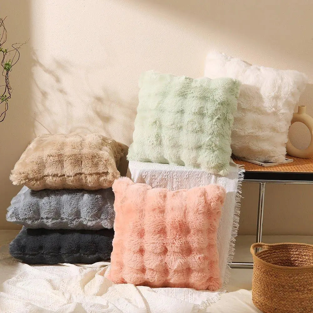 Goodinary® Faux Rabbit Fur Bubble Velvet Pillow Cover Goodinary