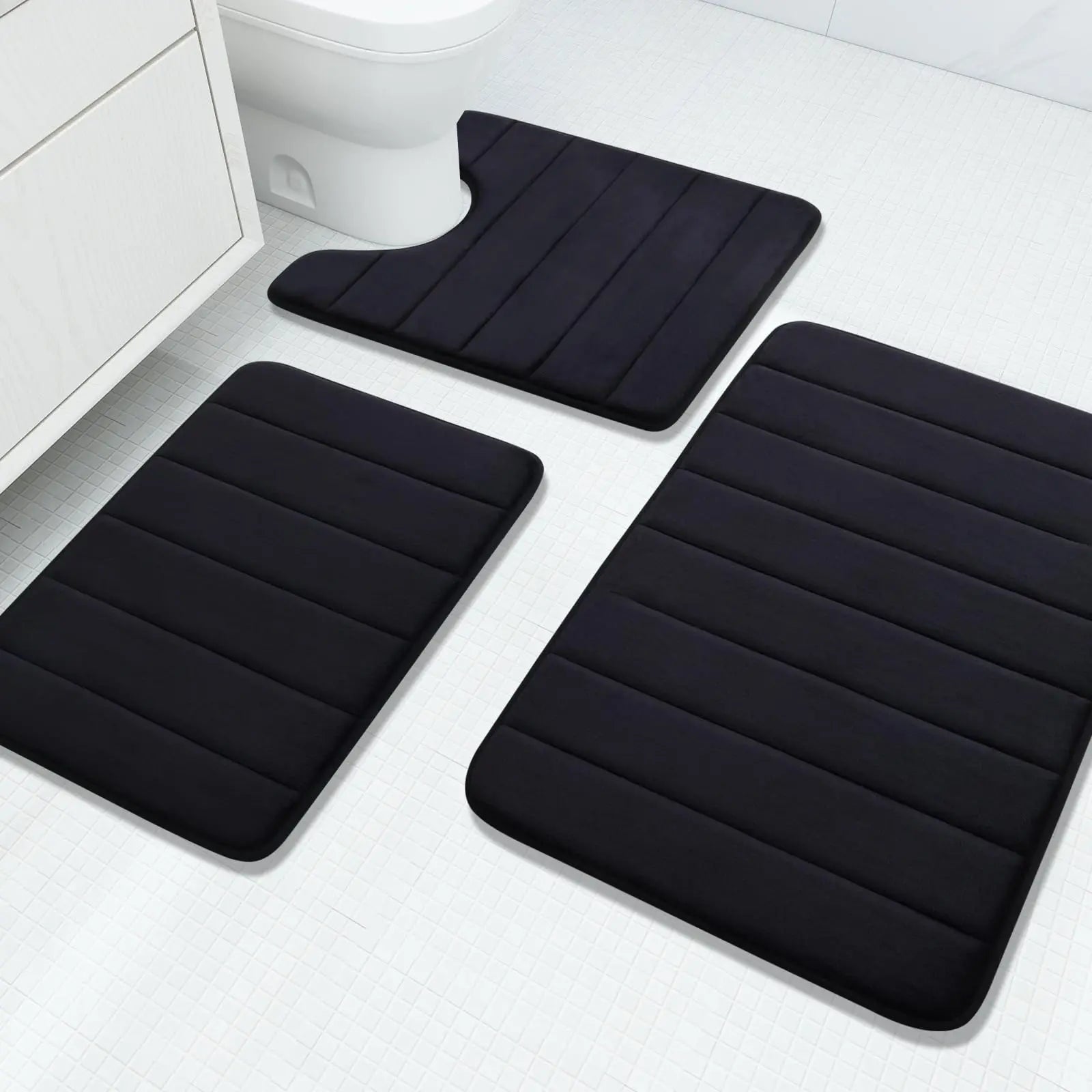 Goodinary® Memory Foam Bathroom Rug Set (3 Pcs) Goodinary