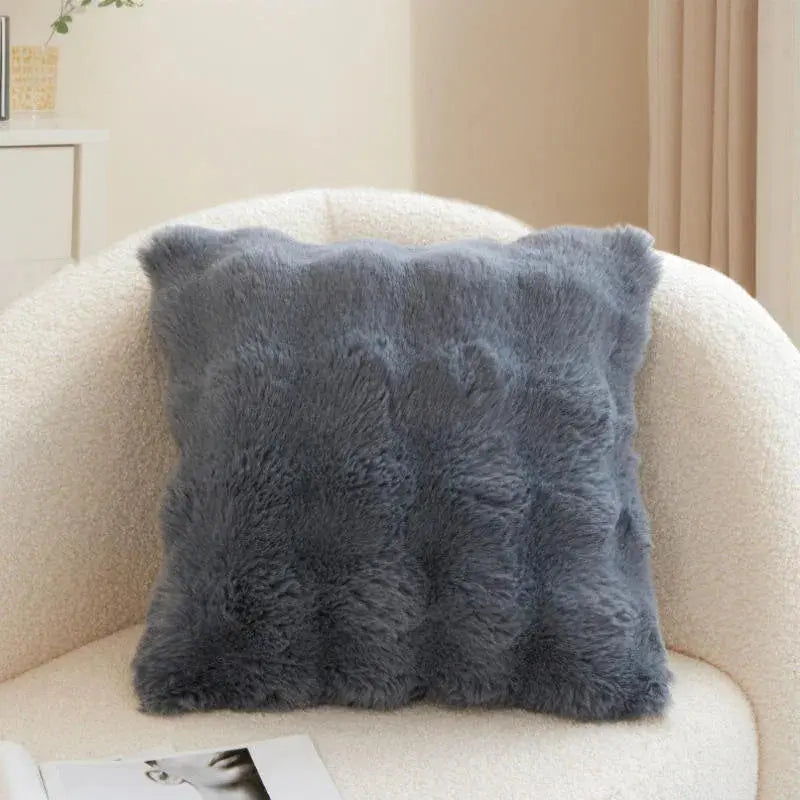Goodinary® Faux Rabbit Fur Bubble Velvet Pillow Cover Goodinary