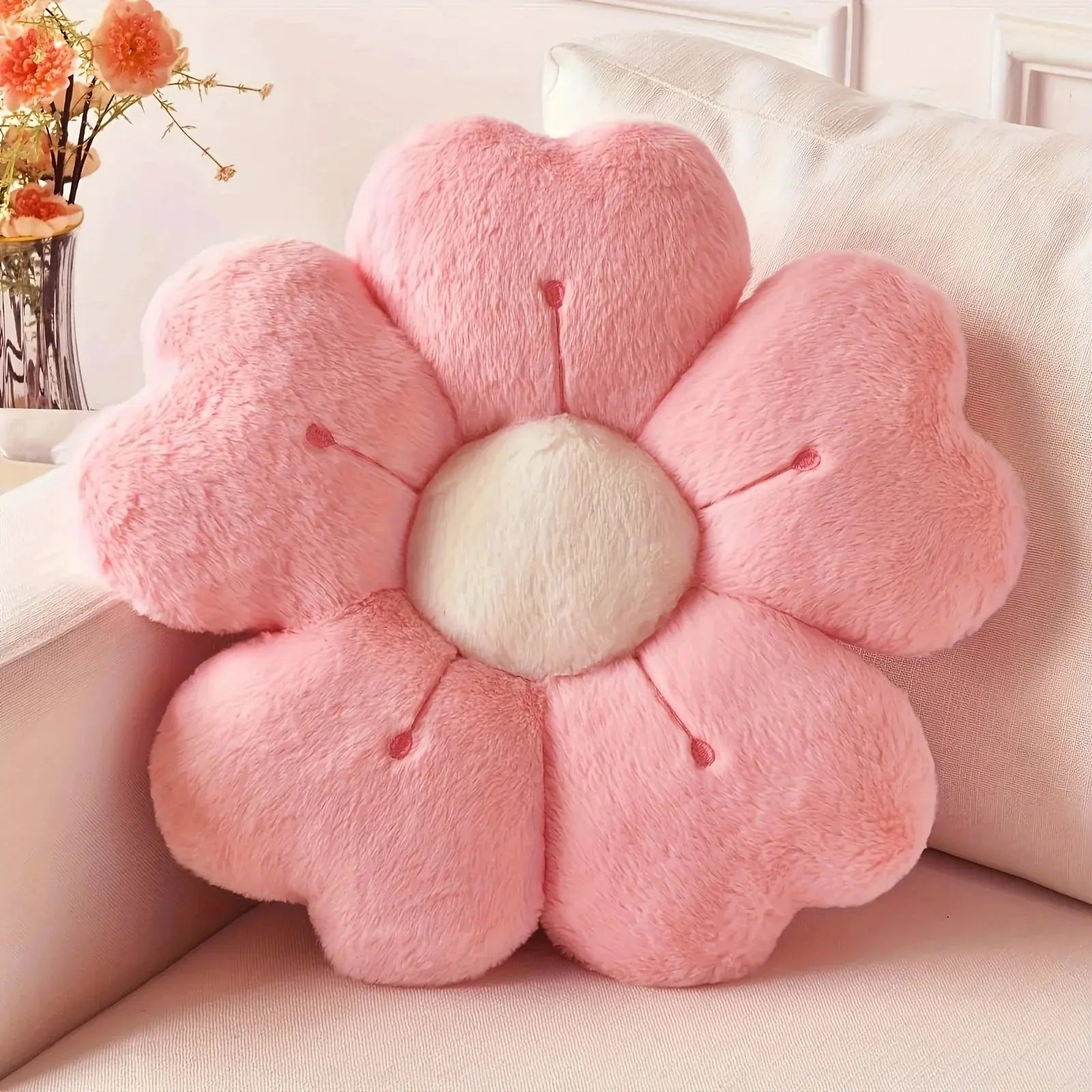 Goodinary® Flower Plush Soft Decorative Throw Pillow Goodinary