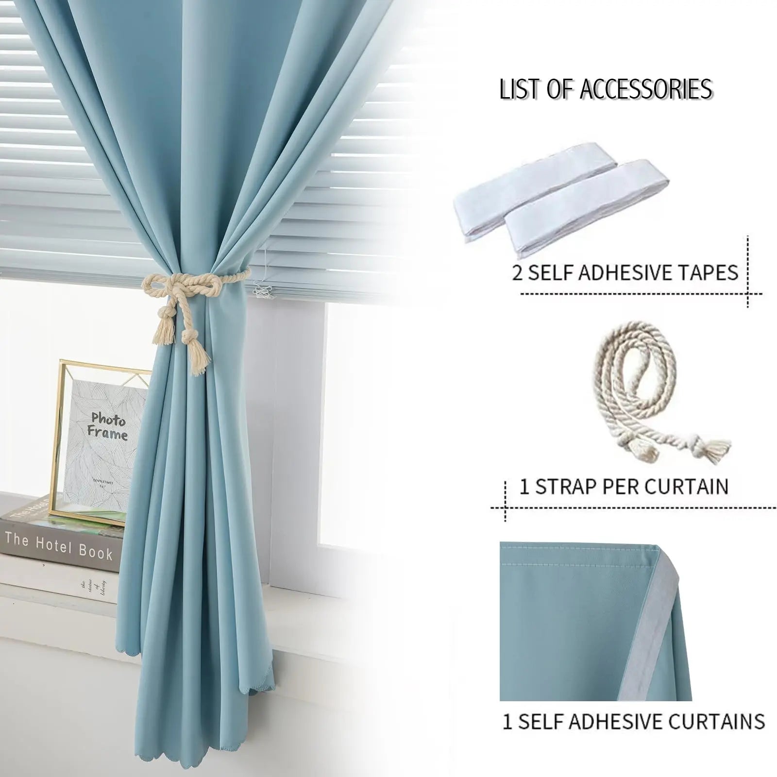 Goodinary® Full Blackout Velcro Sun Shield Curtain Goodinary