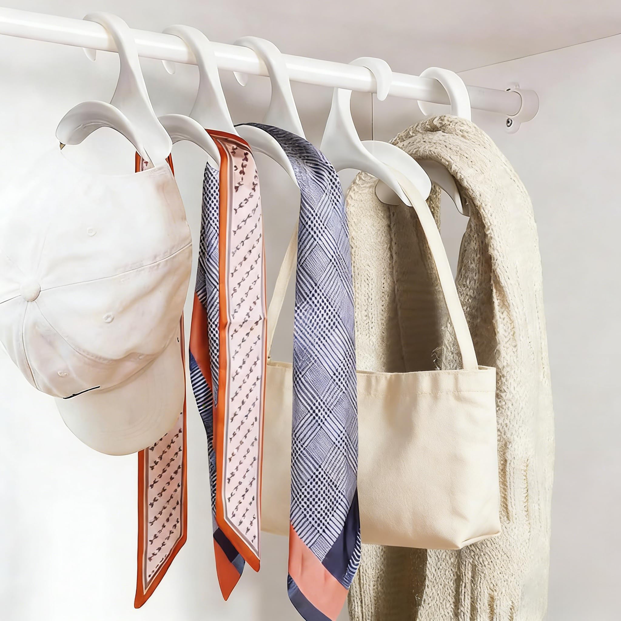 Goodinary® Arched Clothes Hanger & Bag Hook (10 Pcs)