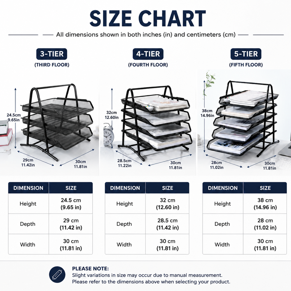 Office Object™ Desk Paper Organizer with Sliding Trays