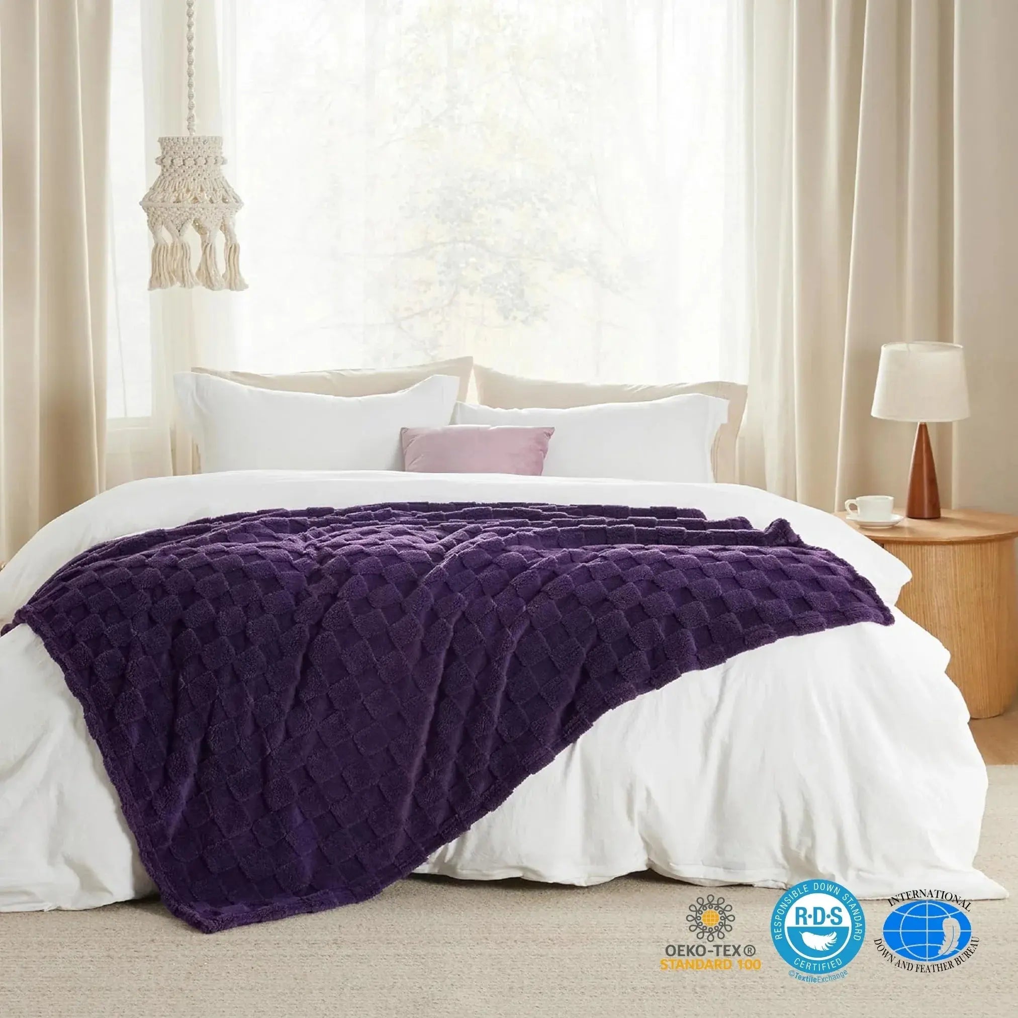 Goodinary® Checkered Throw Blanket Soft Fleece Cozy Goodinary