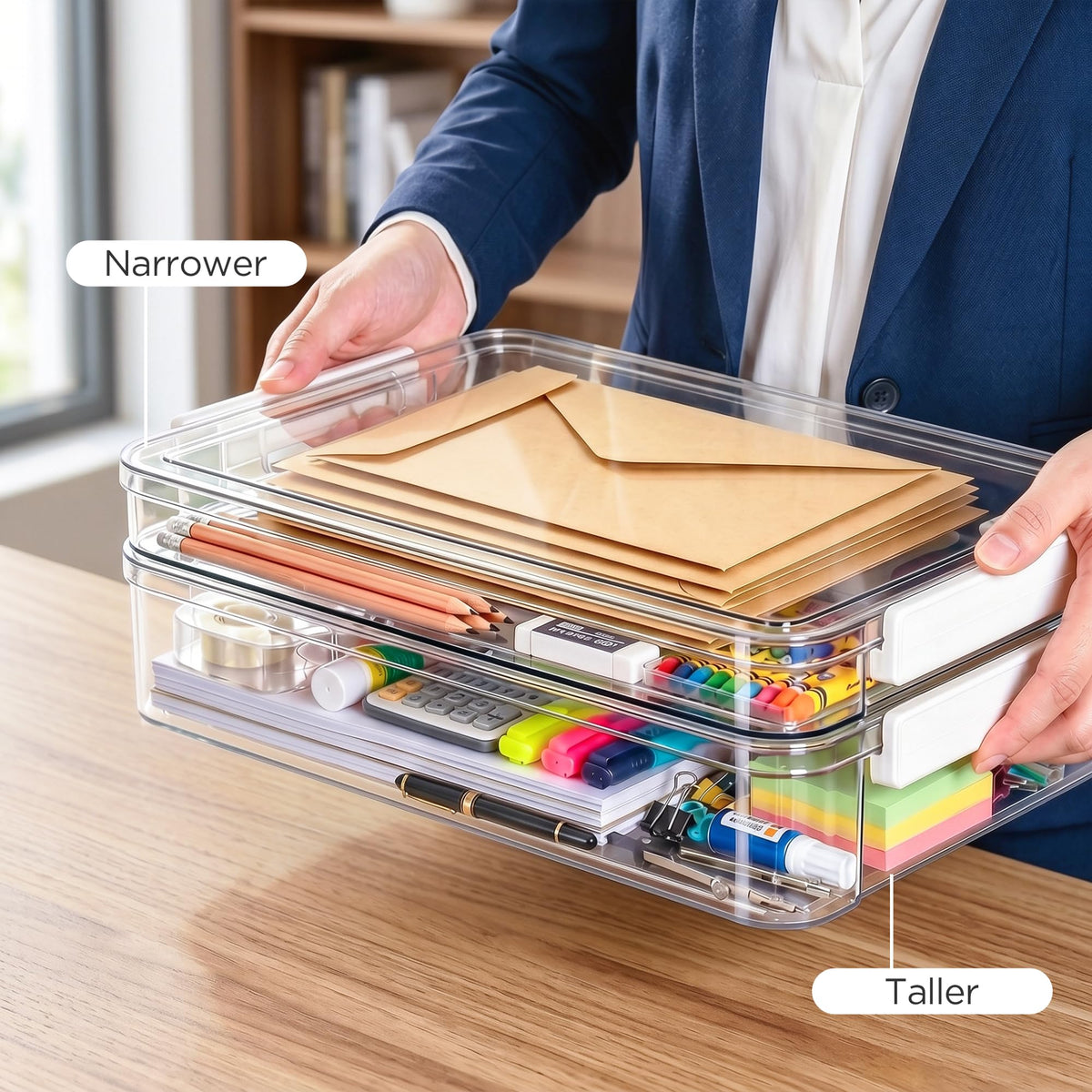 Office Object™ Acrylic Transparent Desktop Paper Organizer