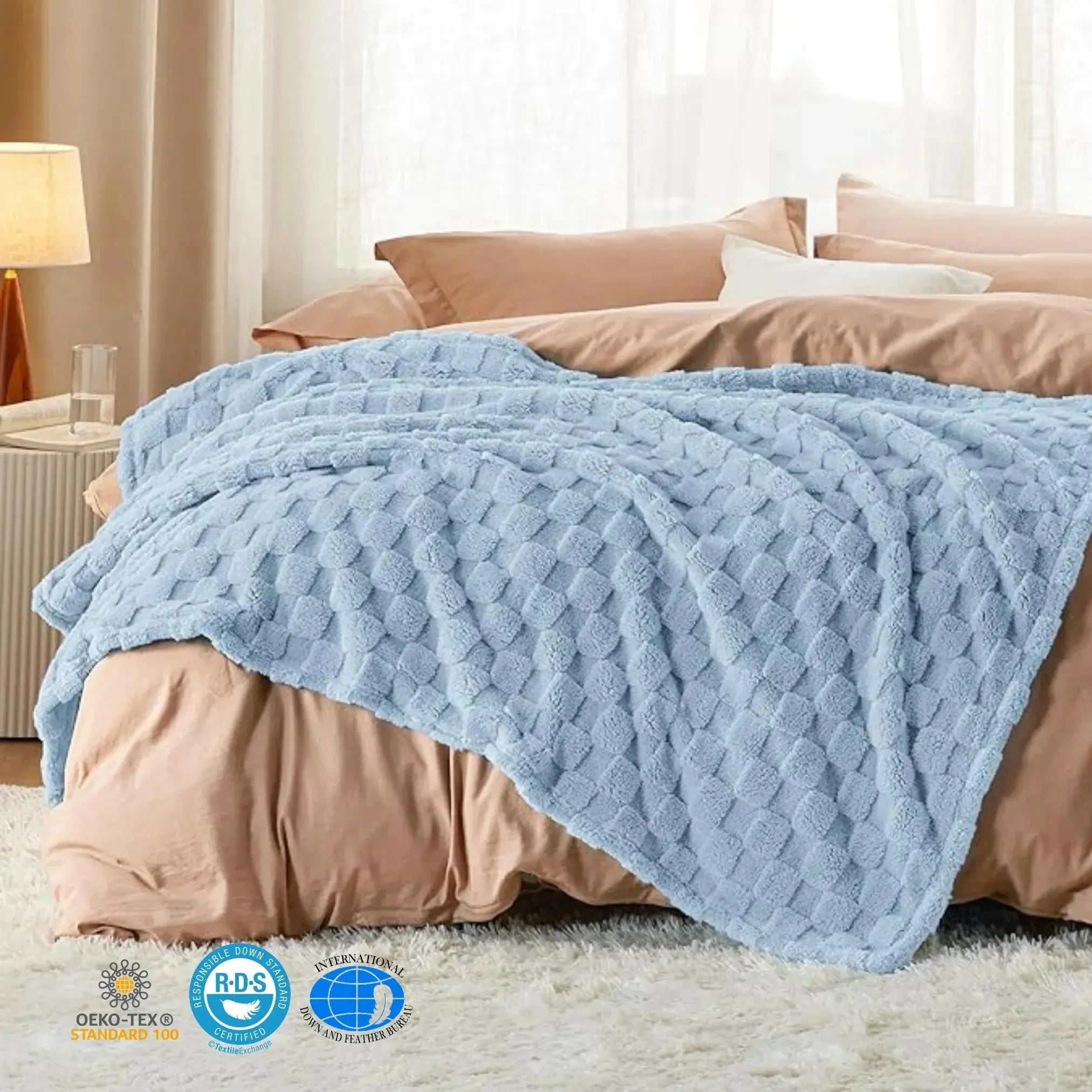 Goodinary® Checkered Throw Blanket Soft Fleece Cozy Goodinary