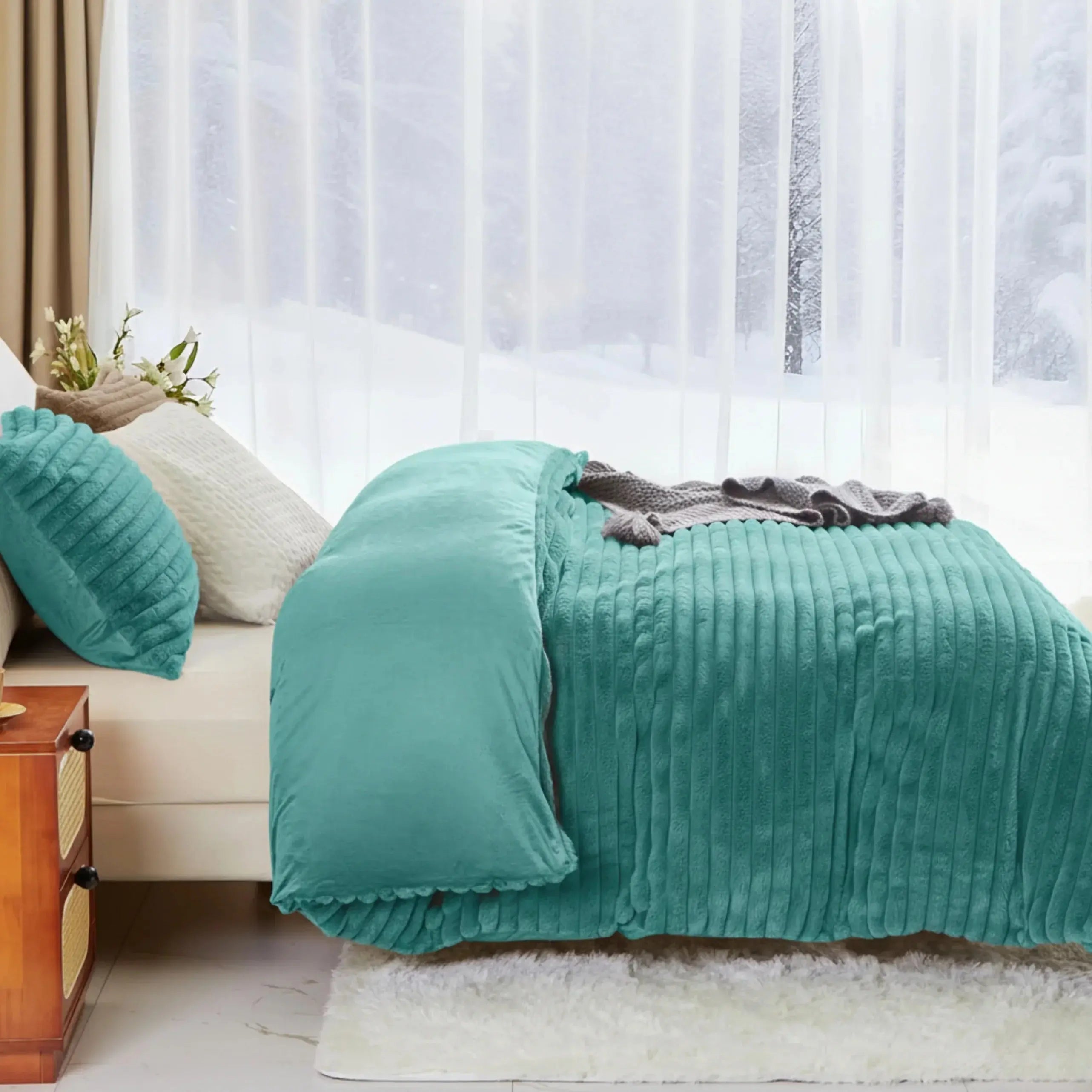 Goodinary® Winter Flano Fleece Duvet Cover Set Goodinary