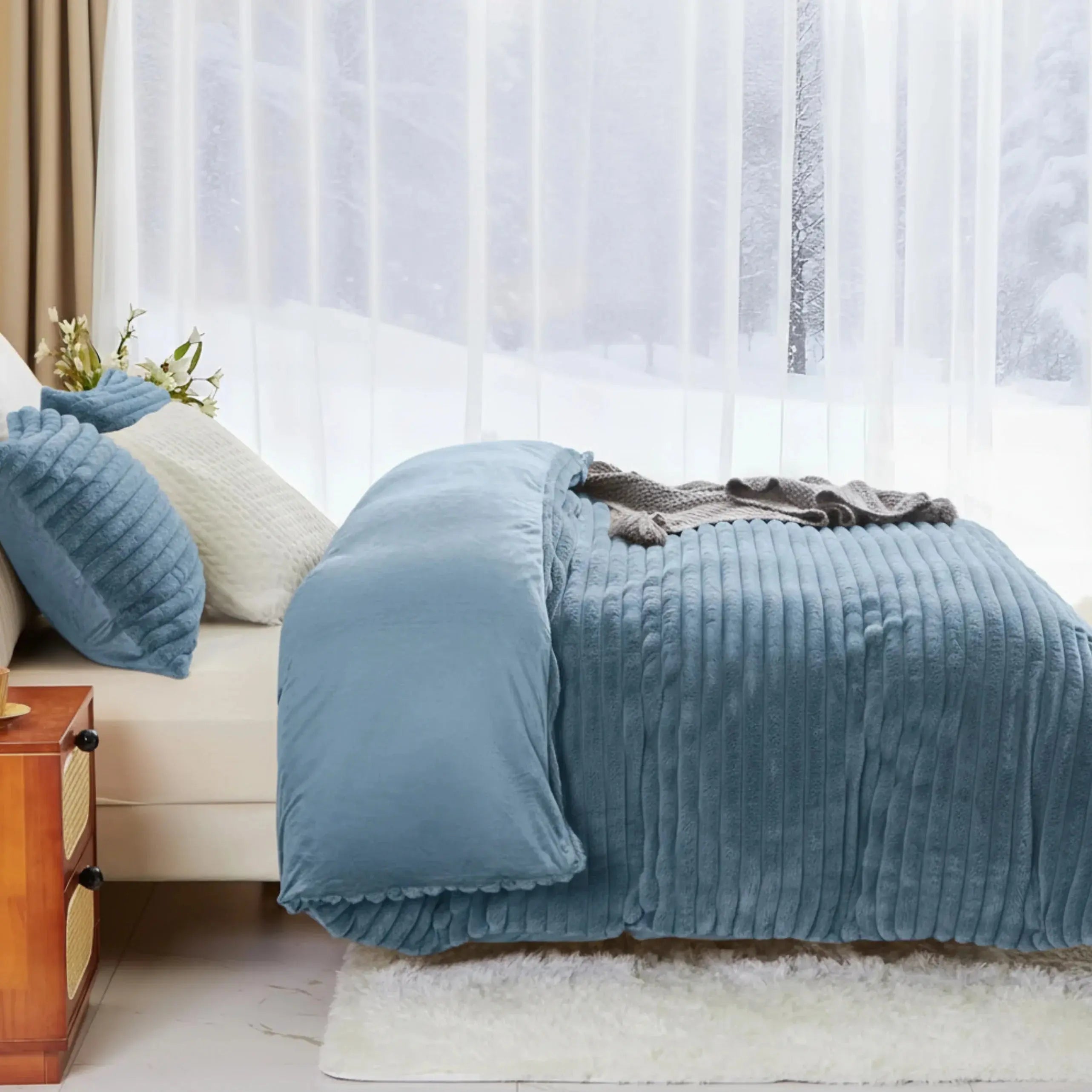 Goodinary® Winter Flano Fleece Duvet Cover Set Goodinary