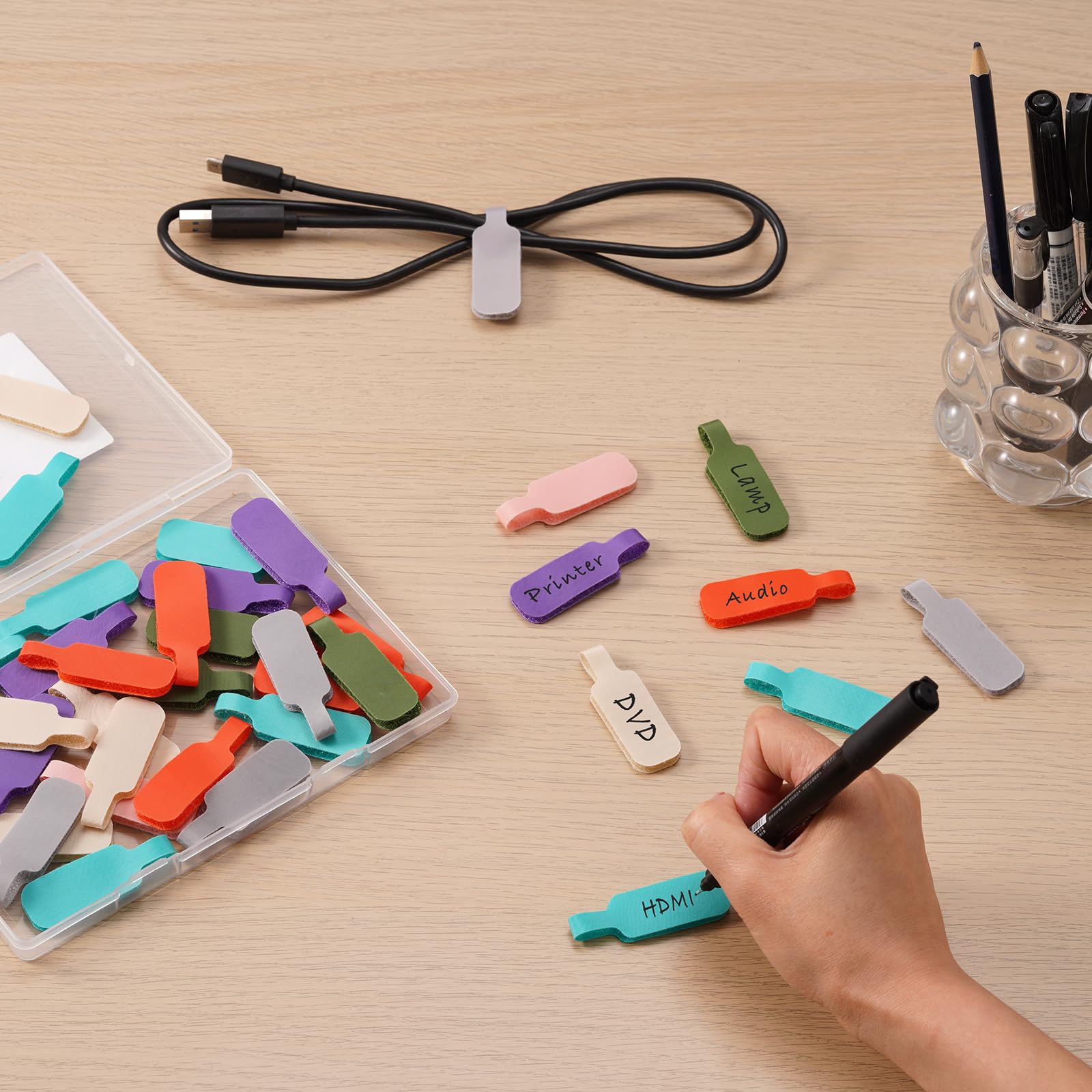 Office Object™ Reusable Cable Tags (3Pcs)