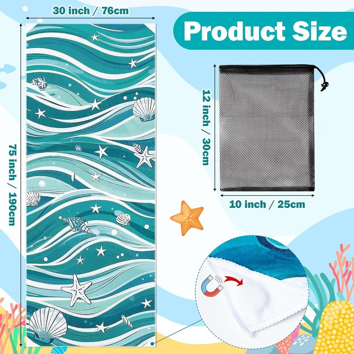 Premium Summer Beach Towels Quick Dry Woven Microfiber with Abstract Pattern
