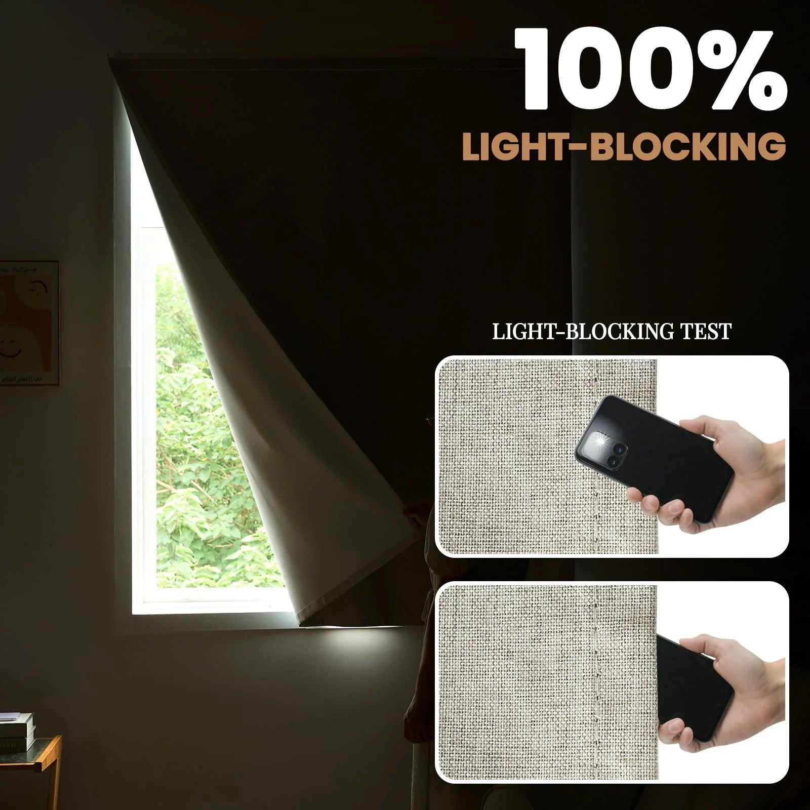 Goodinary® Self-Stick Semi-Blackout Curtains