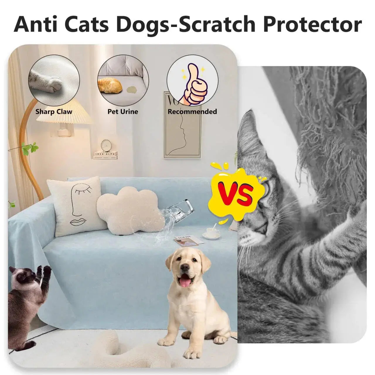 Goodinary® Solid Color Waterproof Sofa Cover Blanket Goodinary