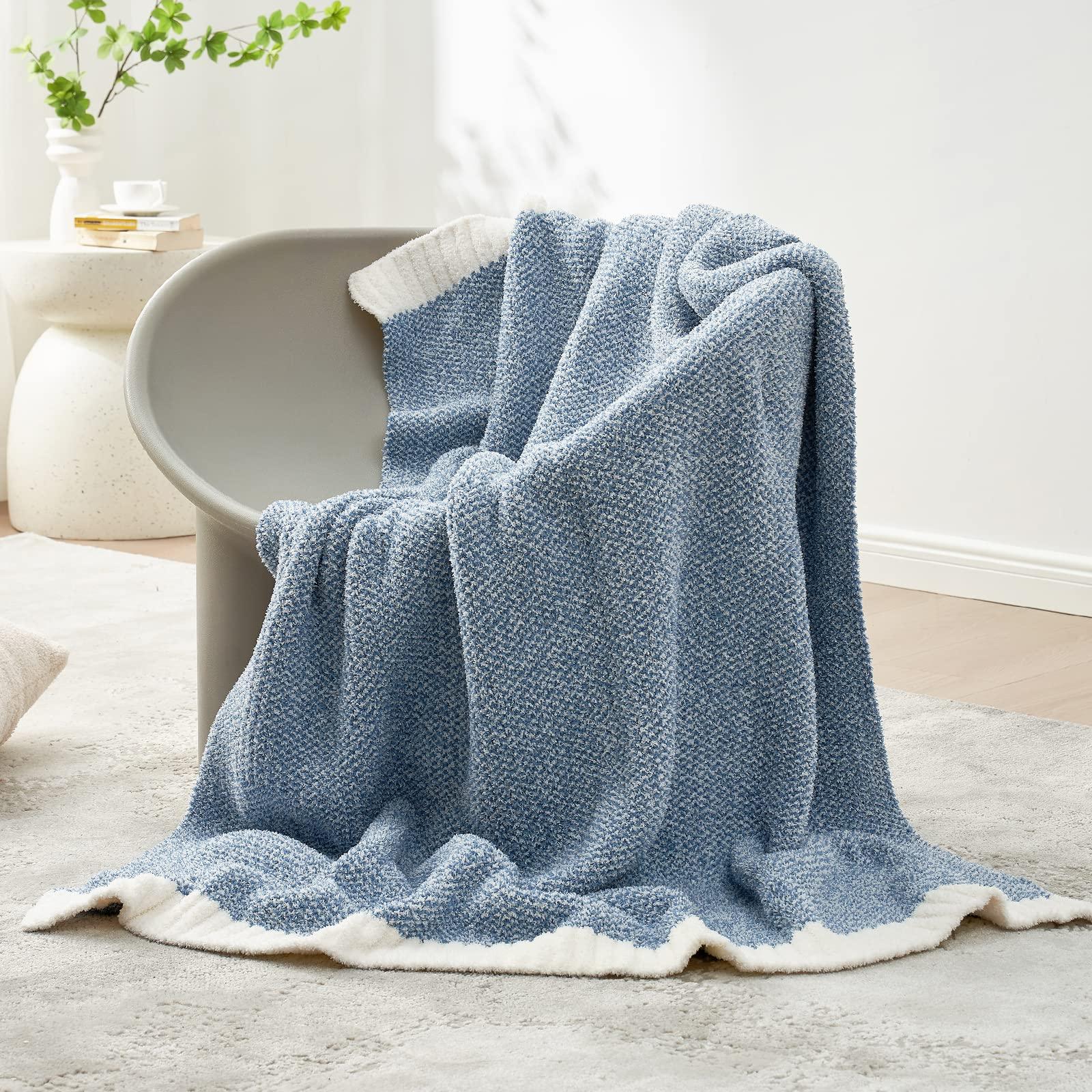 Goodinary® Reversible Knit Throw Blanket Super Soft Plush
