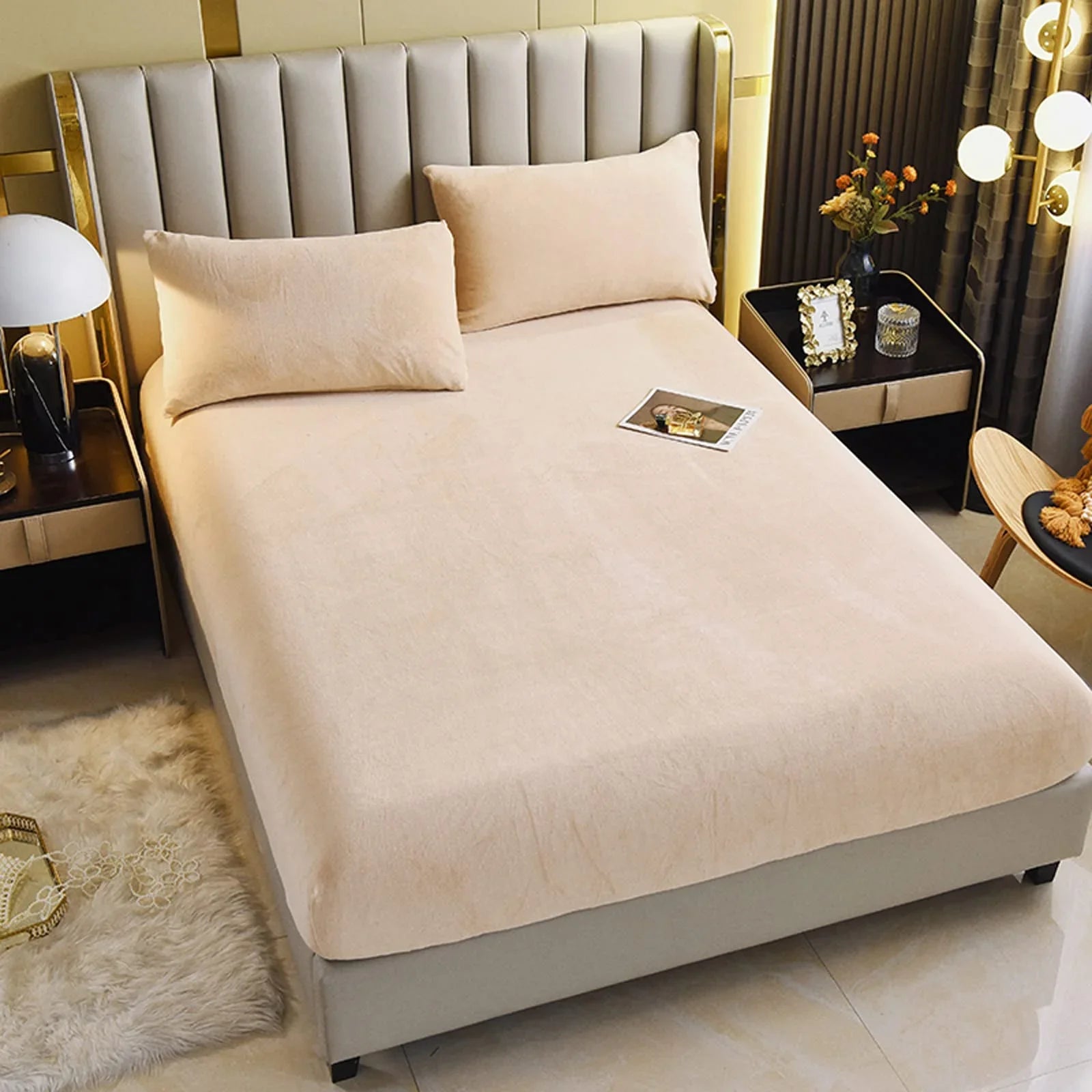 Goodinary® Plush Velvet Thermal Mattress Cover Sheet