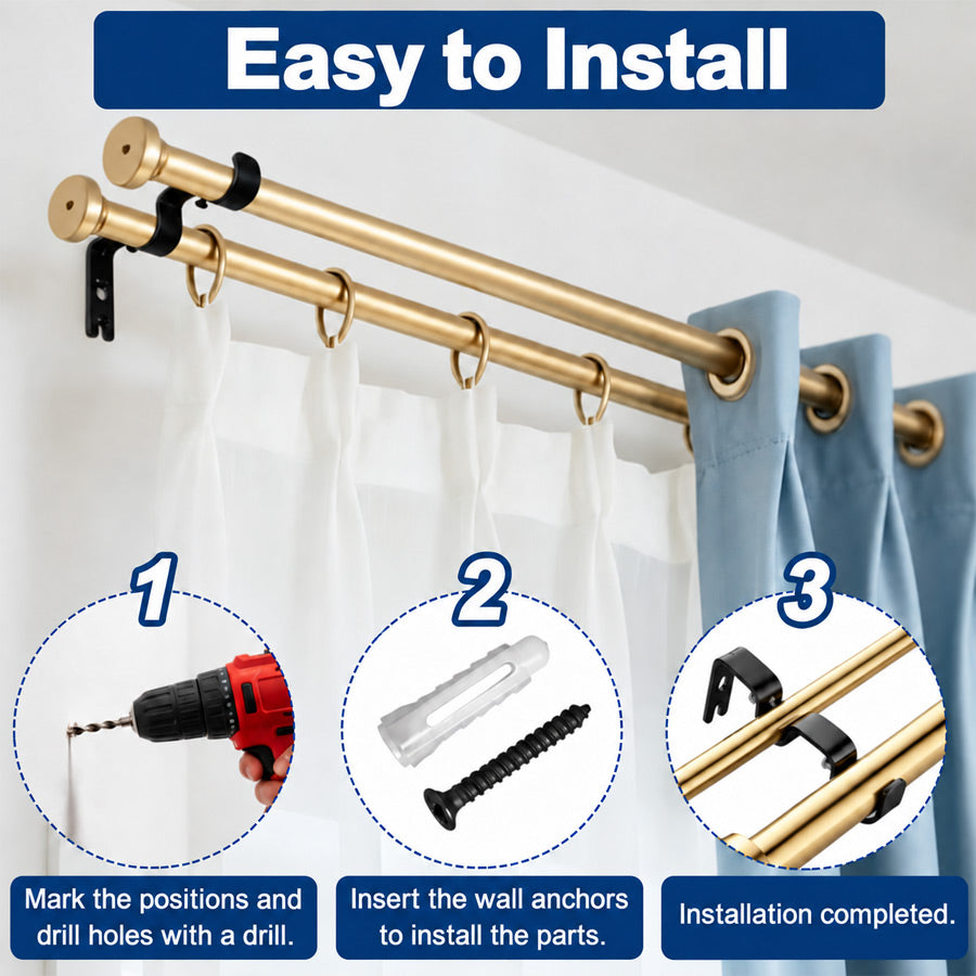 Goodinary® Double Rod Bracket (2 Pcs)