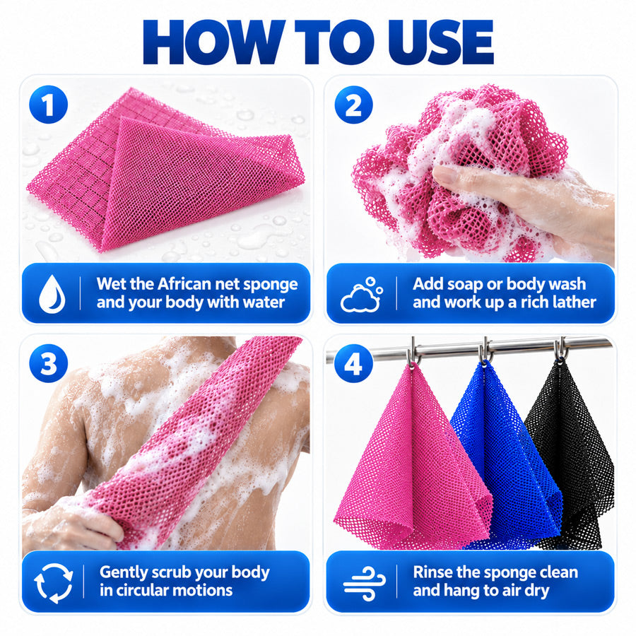Goodinary® Exfoliating Net Sponge (3 Pcs)