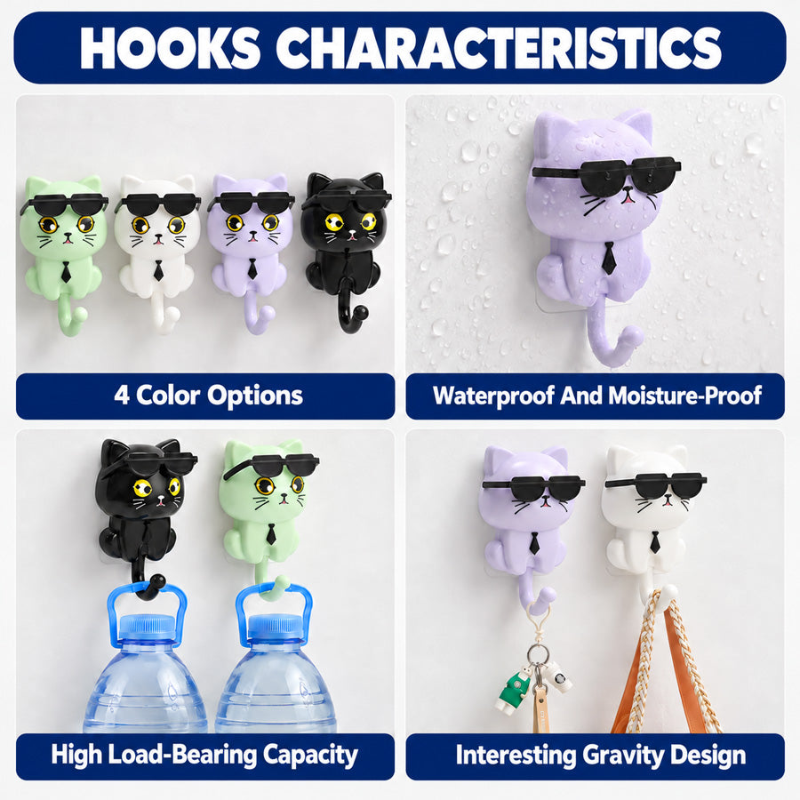 Goodinary® Cat Wall Hooks (4 Pcs)