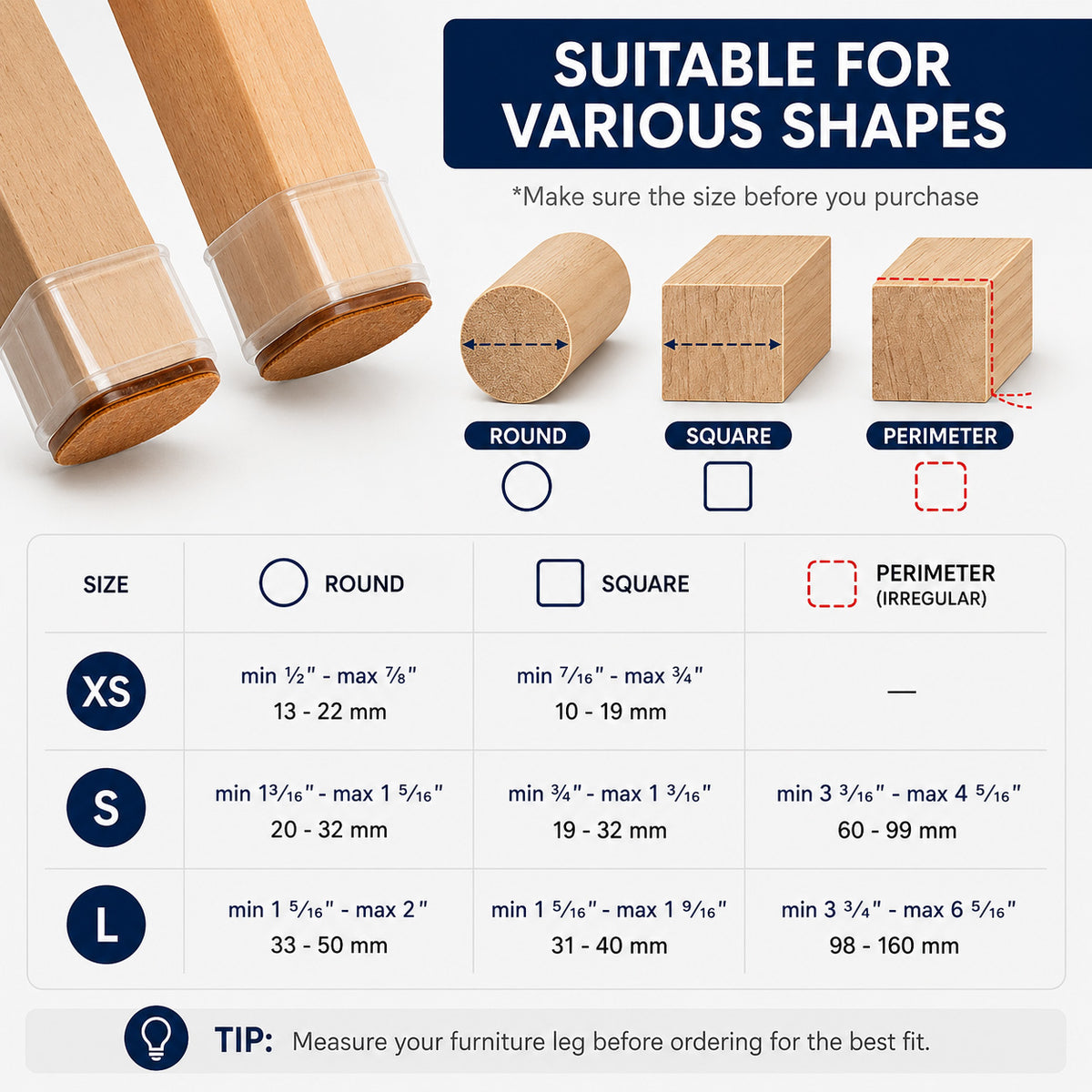 Goodinary® Felt Floor Protector Caps
