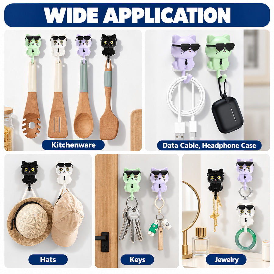 Goodinary® Cat Wall Hooks (4 Pcs)