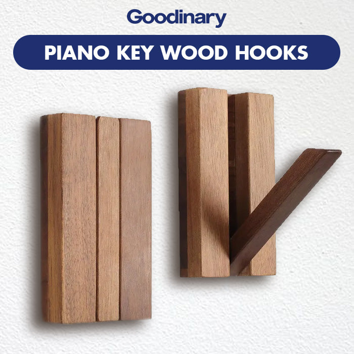 Goodinary® Piano Key Wood Hooks (2 Pcs)