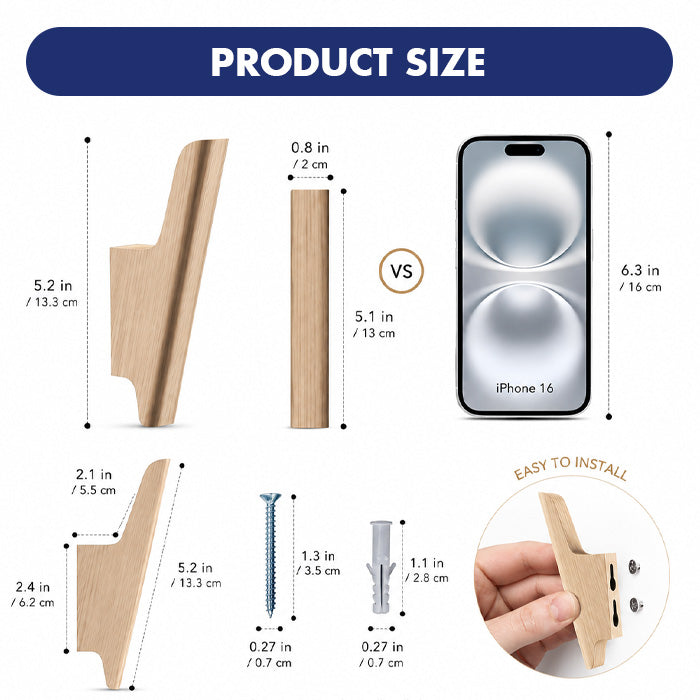 Goodinary® Bird Shape Wood Hooks (4 Pcs)