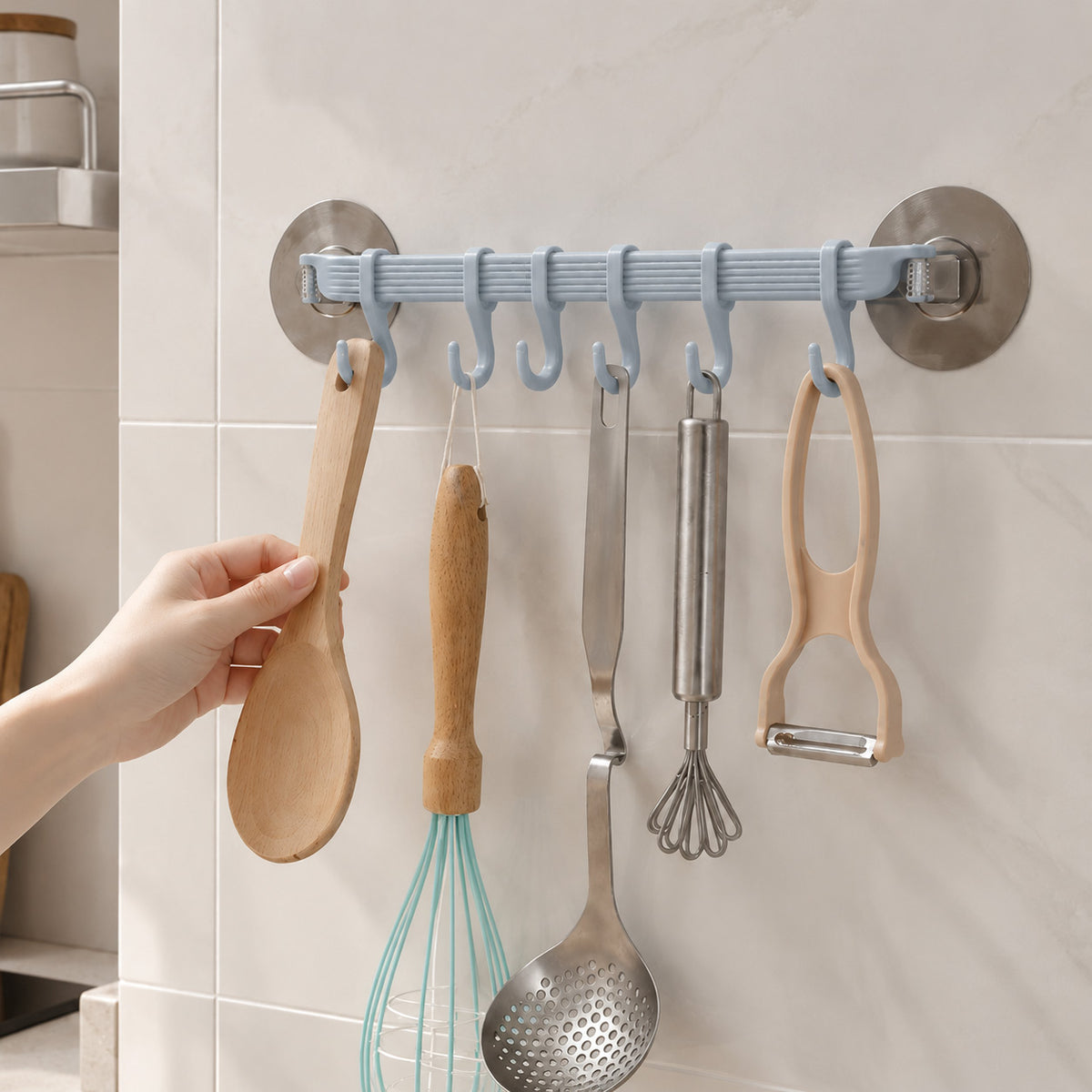 Goodinary® 6-Row Suction Cup Hook Rack