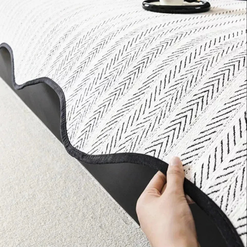 Aurivelle Herringbone Scallop Edge Sofa Cover