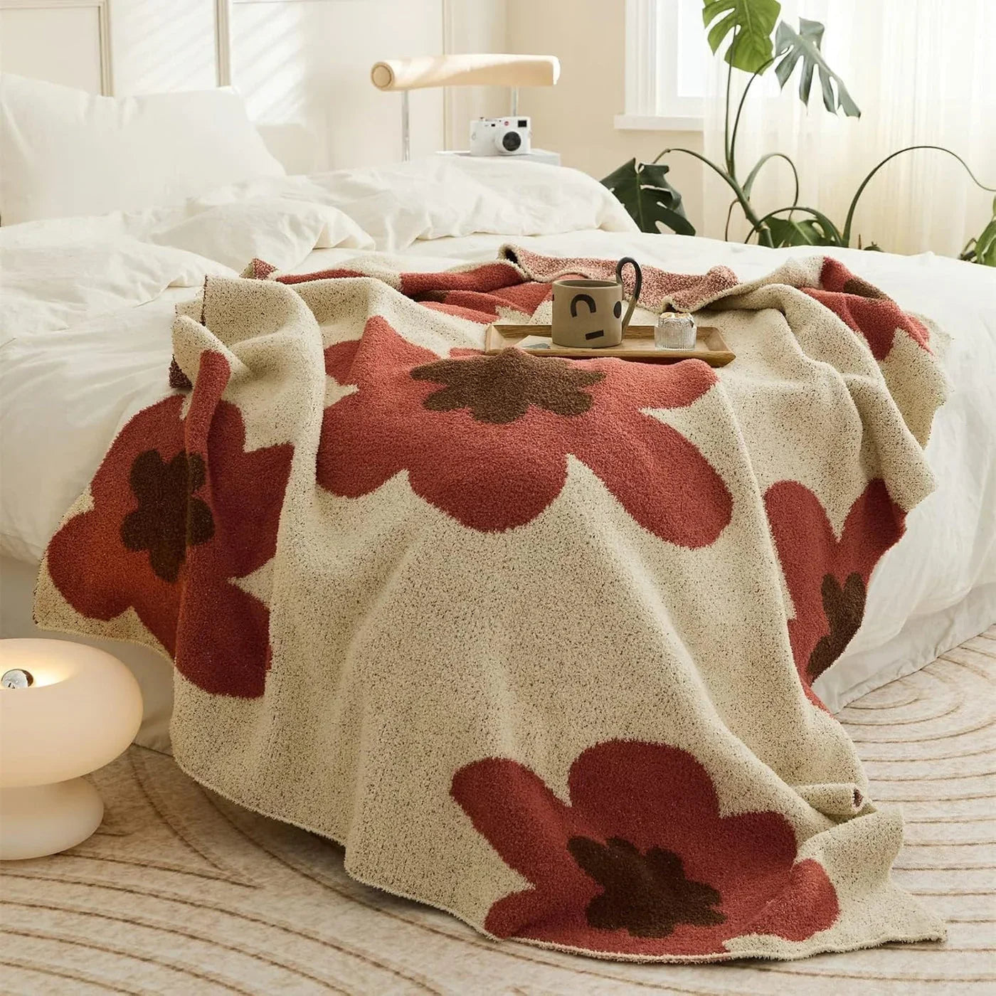 Goodinary® Sunflower Printed Soft Fleece Throw Blanket