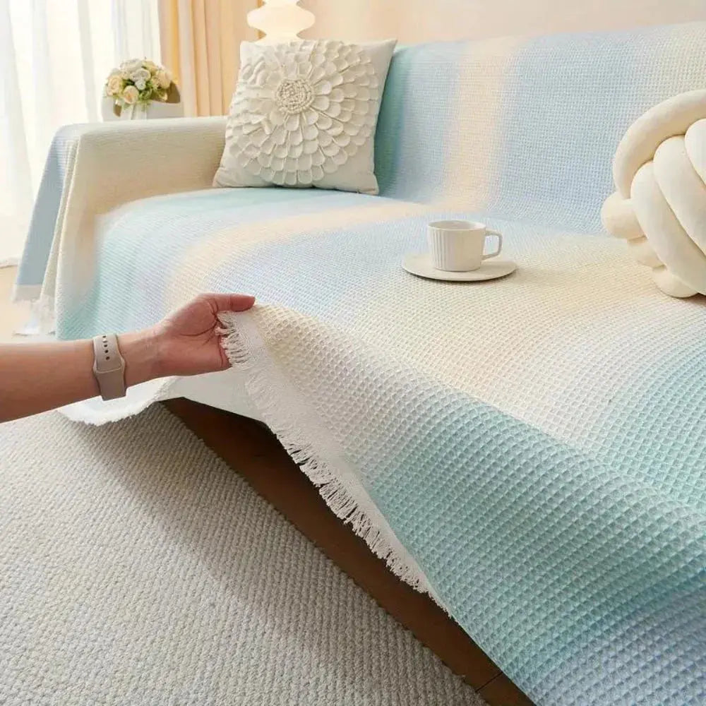 Goodinary® Rainbow Waffle Elastic Sofa Cover Sheet Goodinary