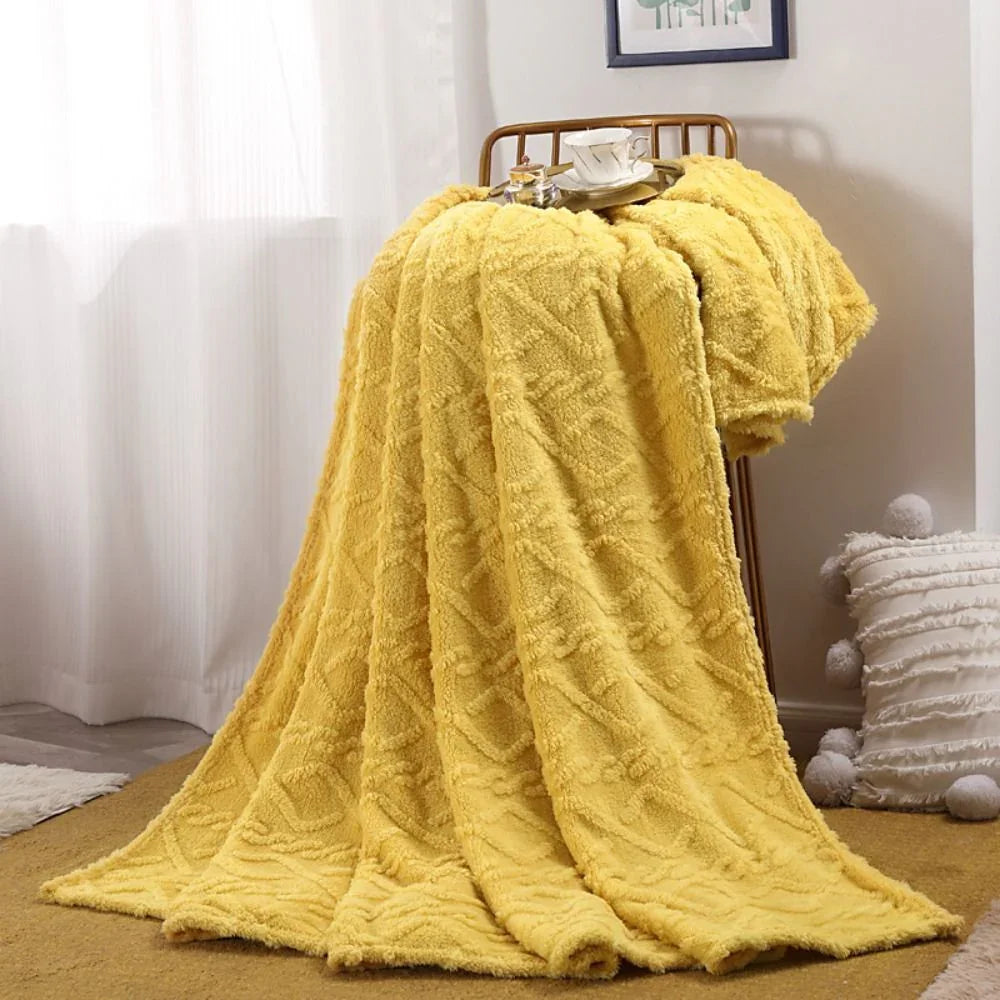 Goodinary® Ruched Faux Fur Cozy Throw Blanket