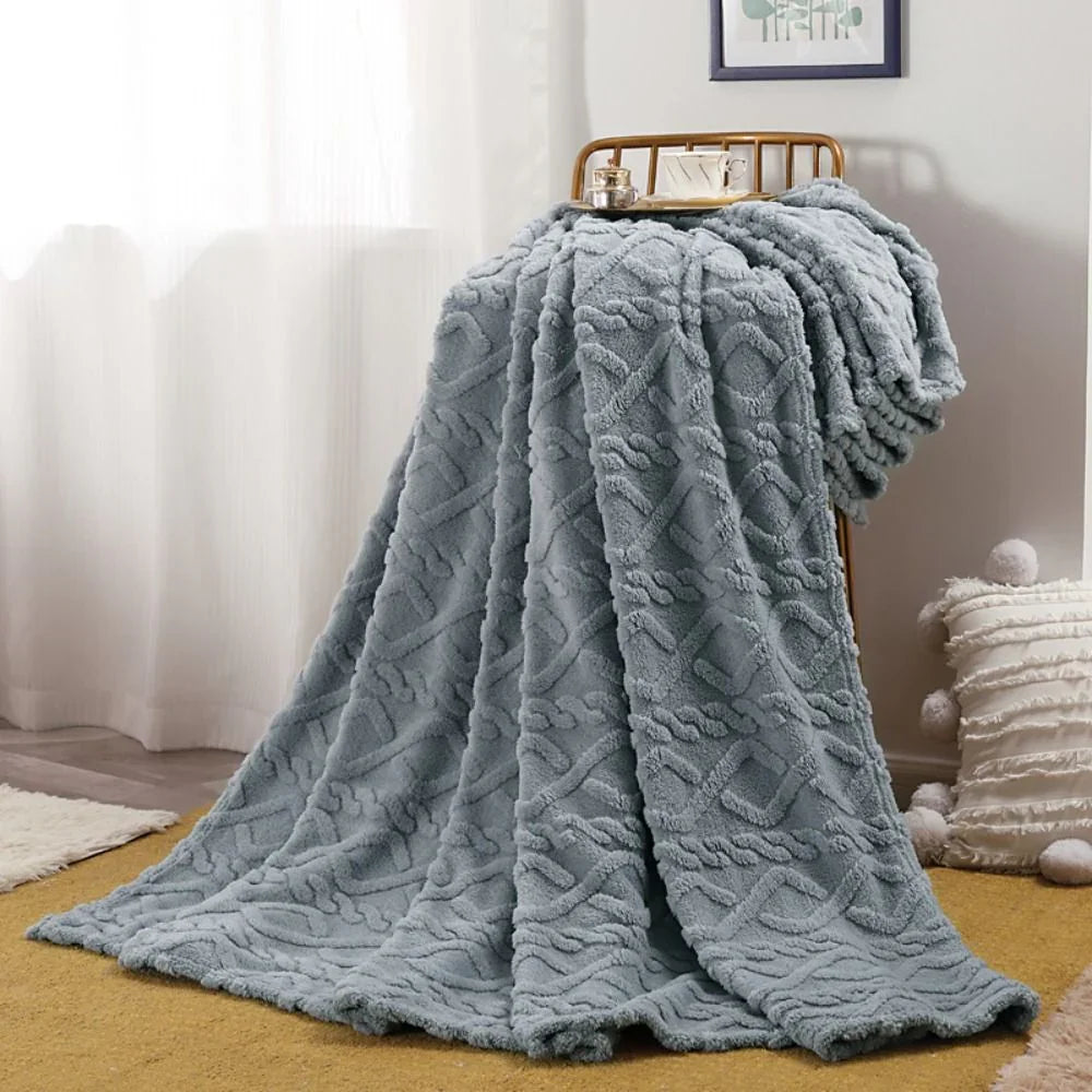 Goodinary® Ruched Faux Fur Cozy Throw Blanket