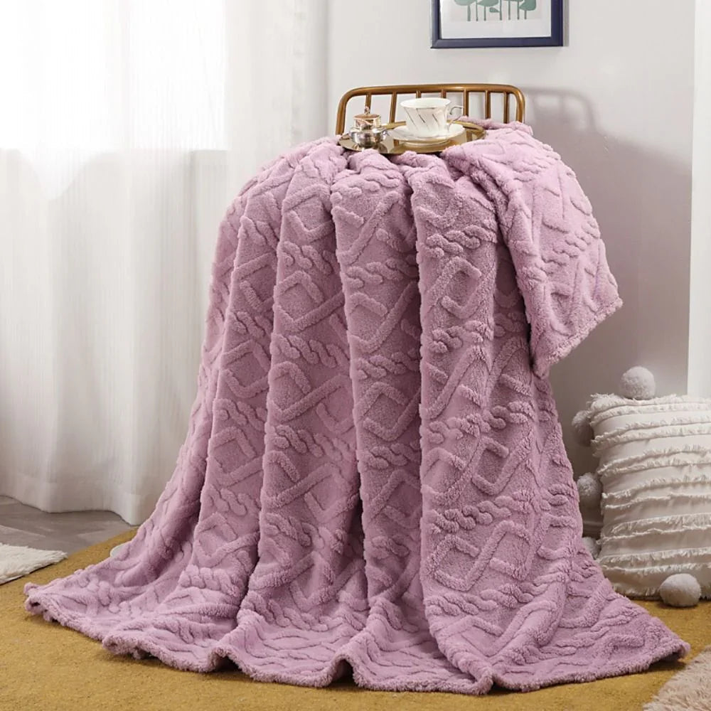 Goodinary® Ruched Faux Fur Cozy Throw Blanket