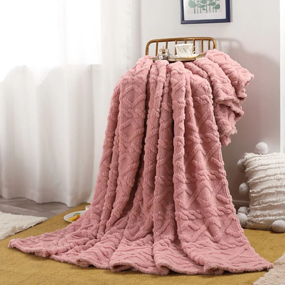 Goodinary® Ruched Faux Fur Cozy Throw Blanket