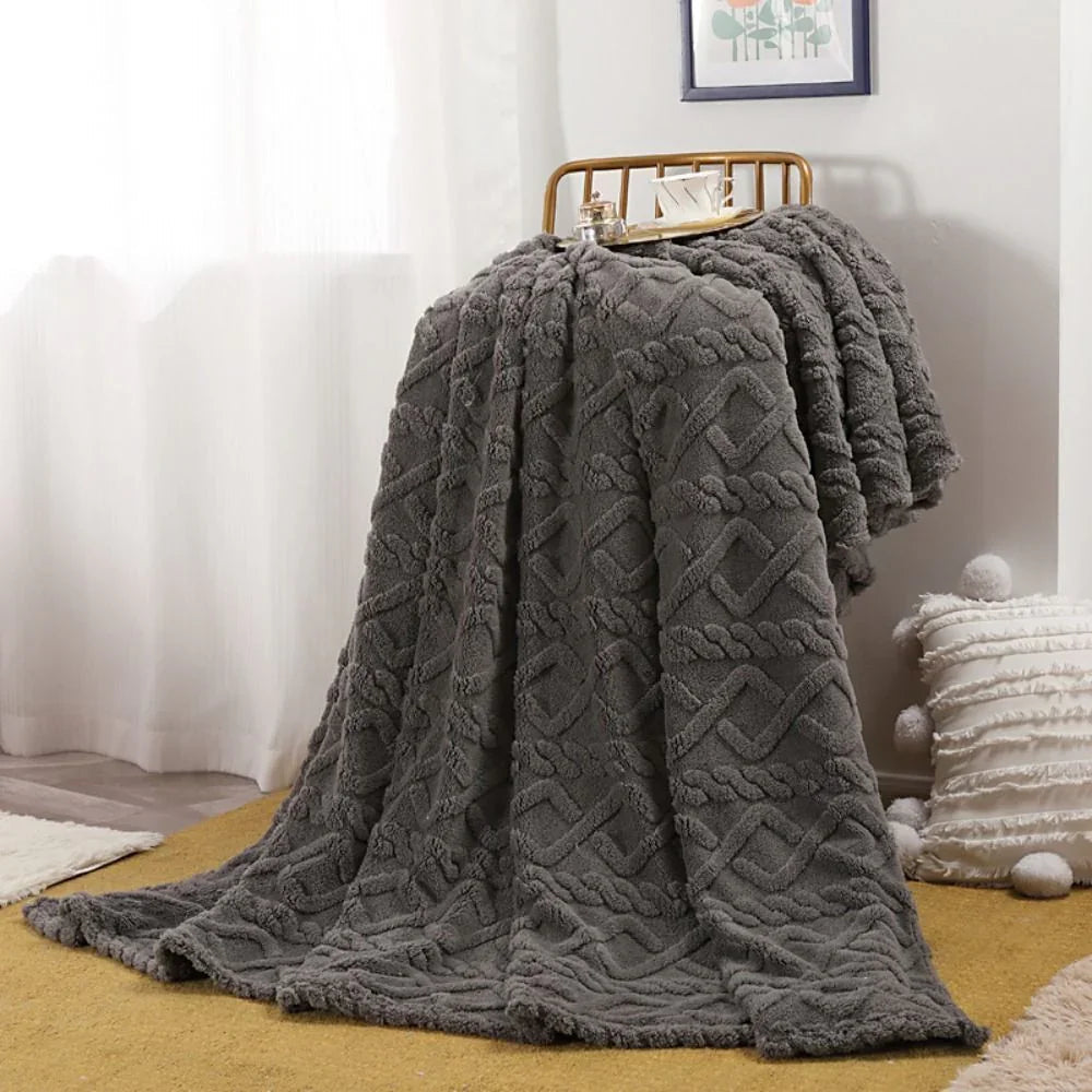 Goodinary® Ruched Faux Fur Cozy Throw Blanket