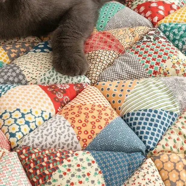 Hot Sale Warm Cute Sofa Cover Design Flower Pet Cat Bed Pet Cat Dog Mat Washable Soft Durable Dogs Cats Pad Blanket