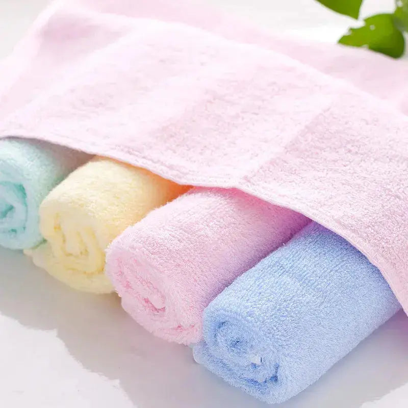 Manufacturers selling bamboo fiber thickening Small towel infant baby wipes pure color hand towel children wash face towel