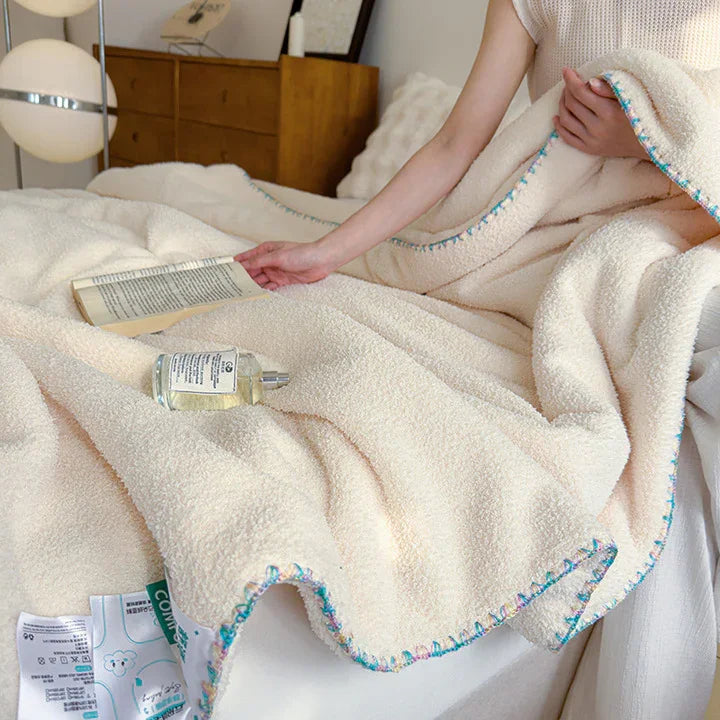 Wholesale Double Thick Soft Lamb Plush Bed Throws Blanket Home Warming Solid Color Portable Winter Use