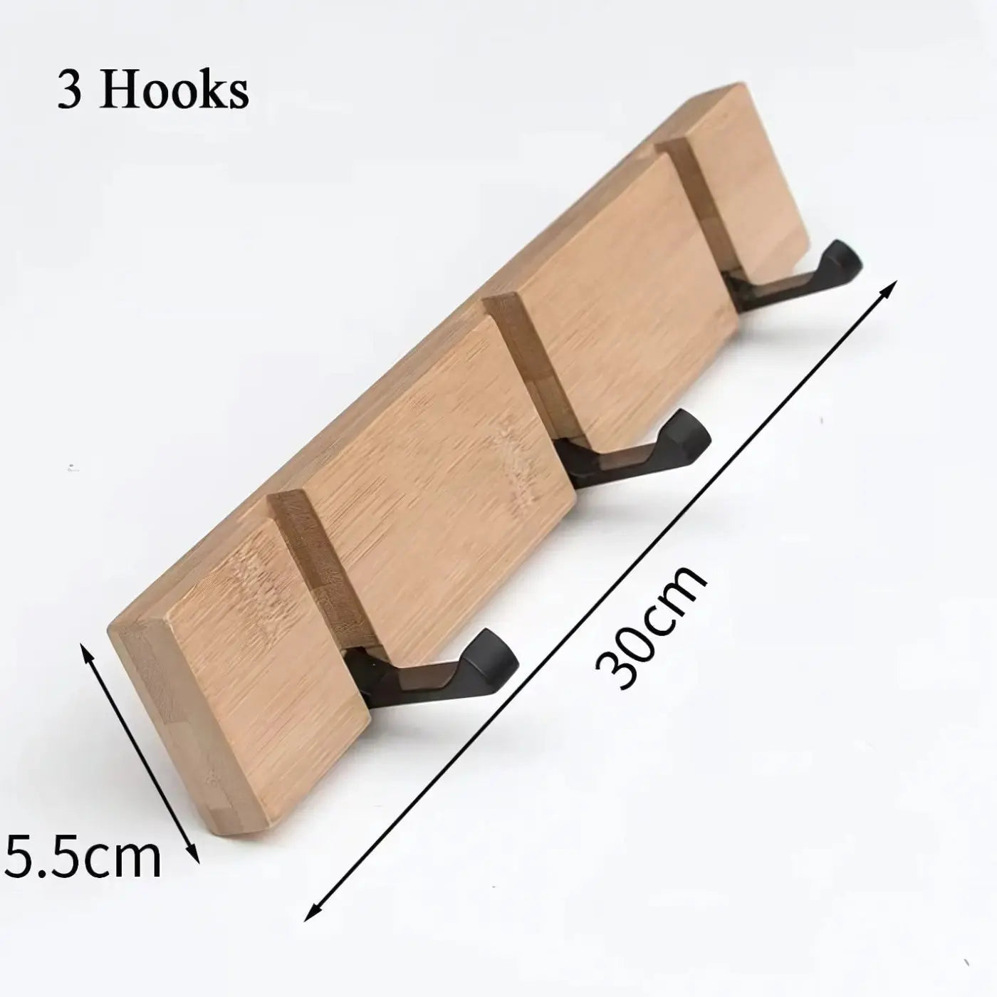 Goodinary® Wooden Wall Mounted Coat Rack with Flip Hooks - Goodinary
