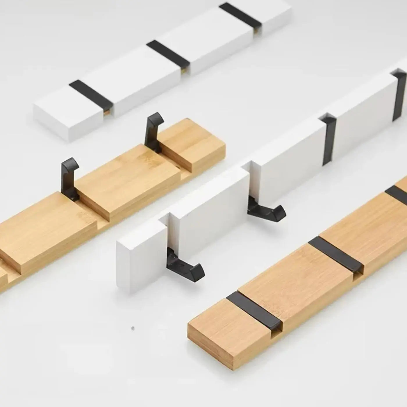 Goodinary® Wooden Wall Mounted Coat Rack with Flip Hooks - Goodinary