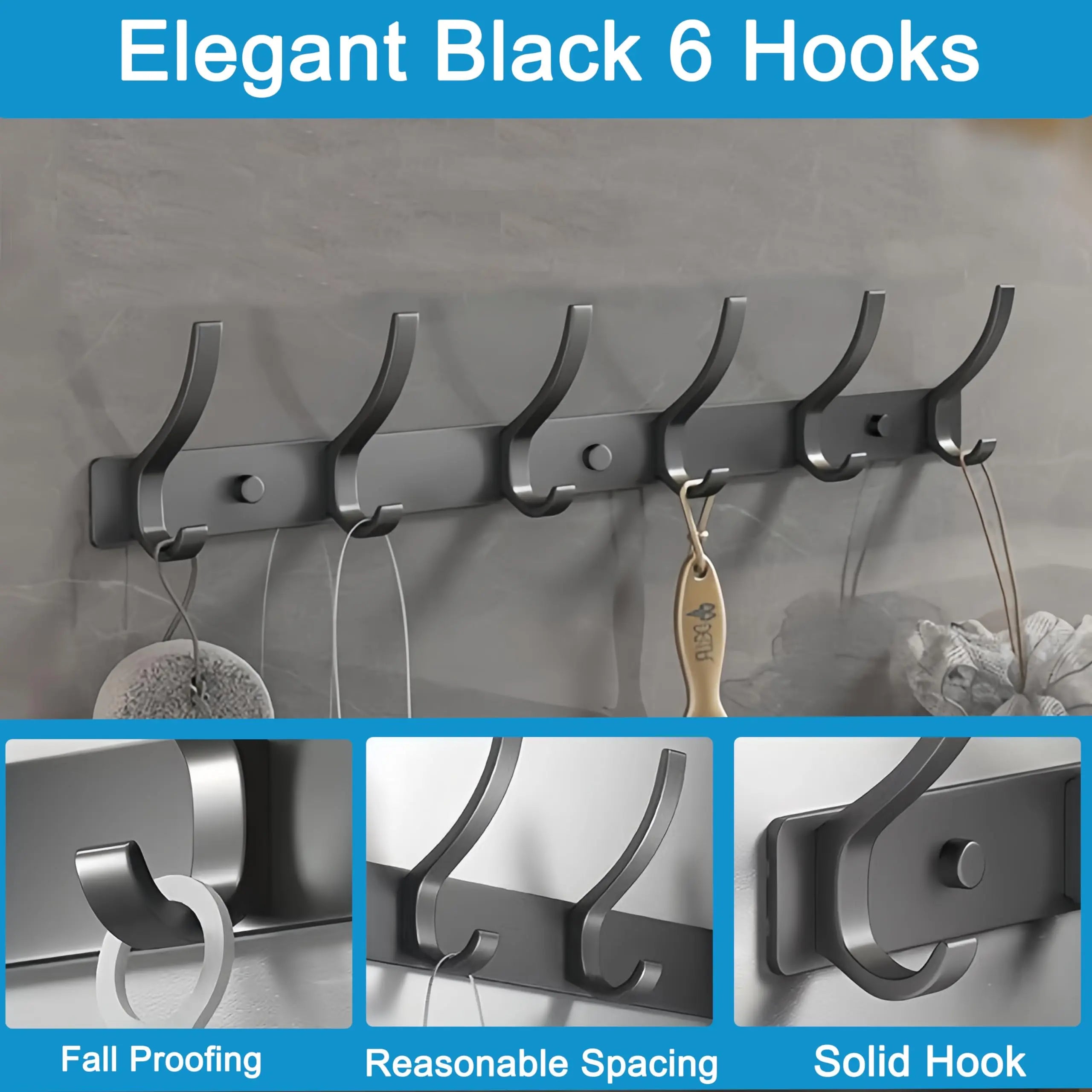Goodinary® Over Door Hook Organizer Rack with 5 Hooks - Goodinary
