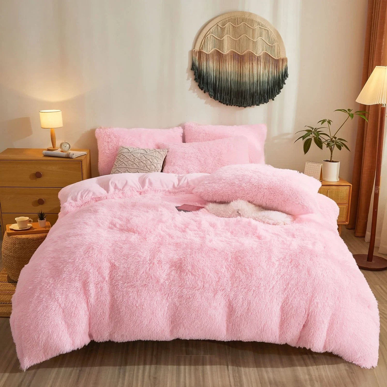 Goodinary® Faux Fur Plush Duvet Cover Set (4 Pcs)
