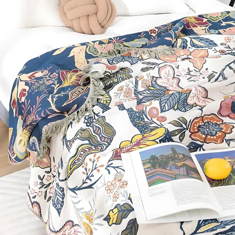 Goodinary® Cotton Gauze Fringed Towel Blanket