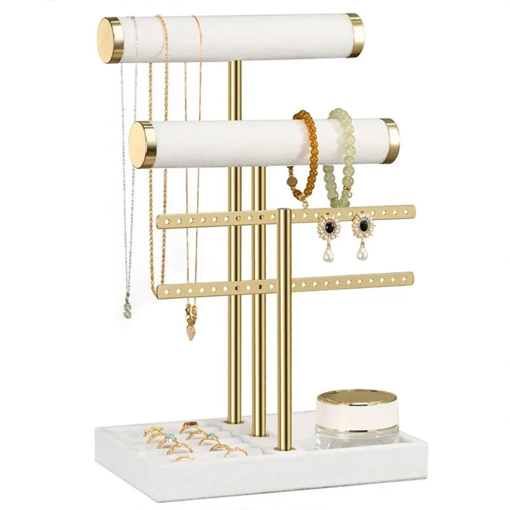 3 Tier Bracelet Holder Display Storage Detachable T Bar Velvet Bracelet Rack Metal Jewelry Holder Organizer