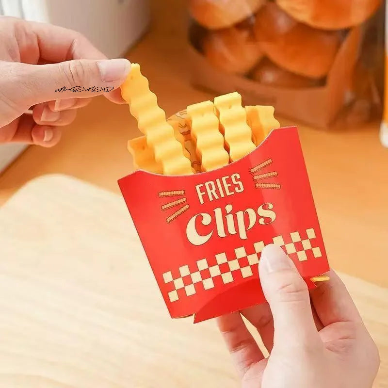 12-Piece French Fry Style Magnetic Sealing Clip Set Snack Bag Food Storage Box Seasoning Container with Clip for Kitchen