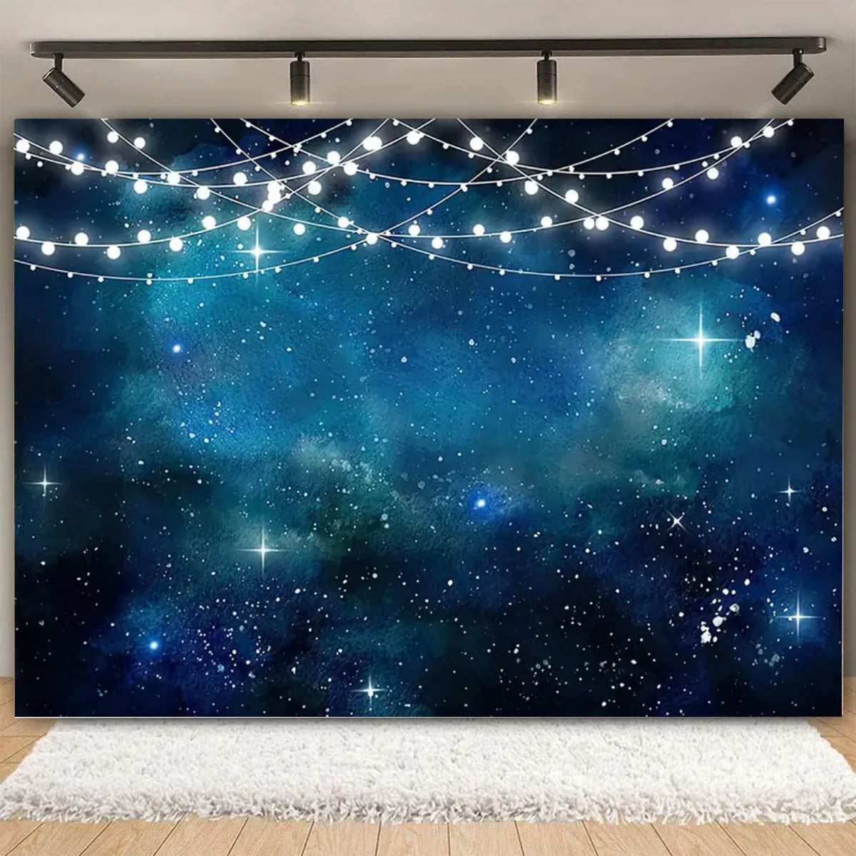 Stars Starry Dark Sky Night Universe Space Earth Planet Backdrop Customized Moon Milky Way Star Baby Birthday Background Photo