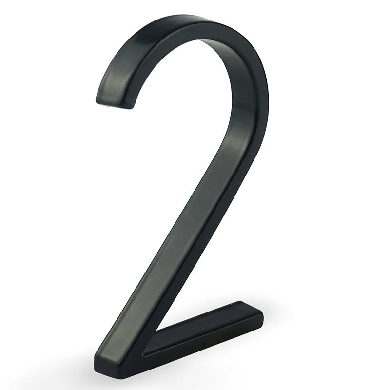 1pc 125mm Floating House Number Outdoor 5 inch Black Zinc Alloy Letter Apartment Door Numbers Mailbox Address Sign #0-9