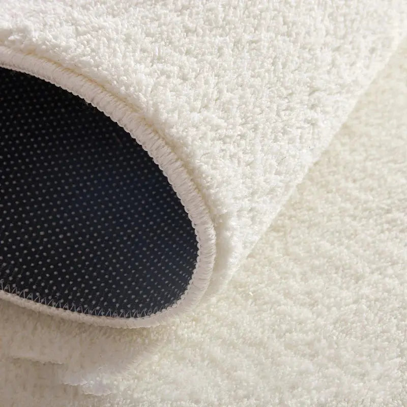 Cream Style Carpets for Living Room Fluffy Soft Bedside Floor Mat Anti-slip Cloakroom Rug Thick Plush Bedroom Decor Line Carpet