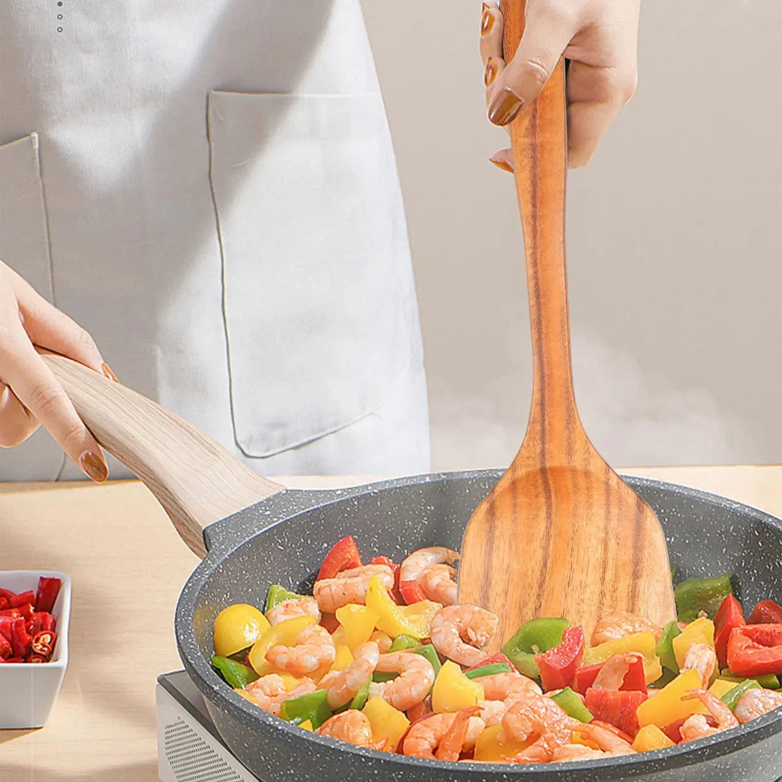 1-10 PC Wooden Cooking Spoons Smooth Teak Wooden Cooking Utensils Non-Stick Wooden Cooking Utensils – Wooden Spoons Set