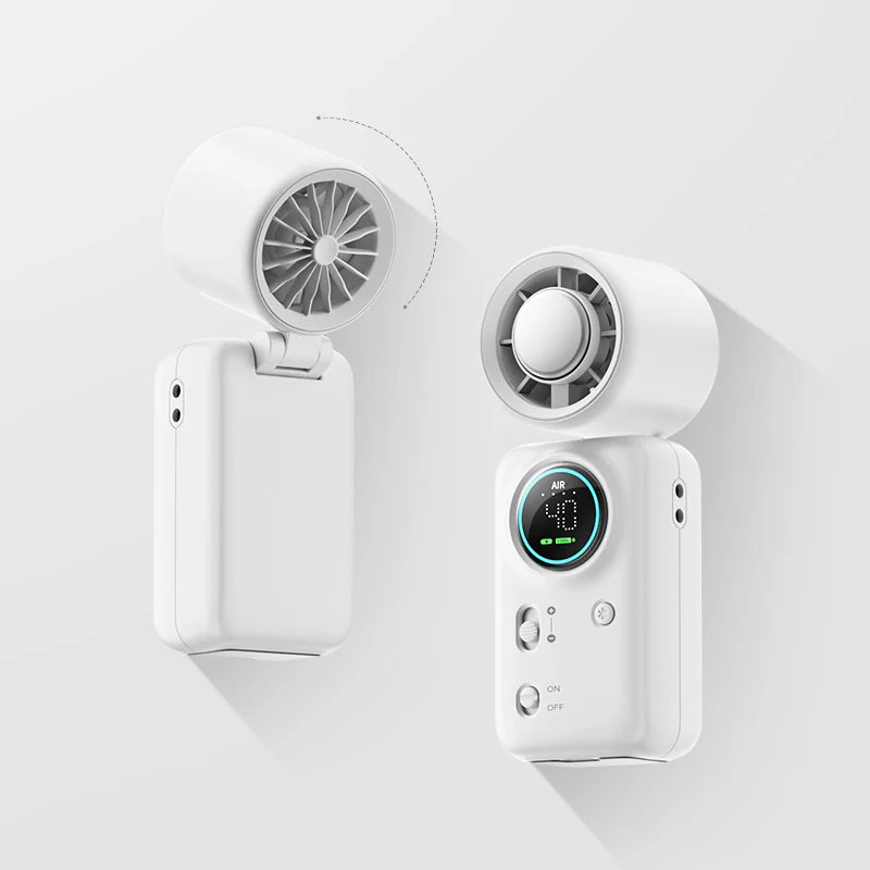 Portable Mini Handheld Fan 4000mAh High Speed Cooling LED Display 100 Adjustable Settings USB Rechargeable Desk Fan Travel
